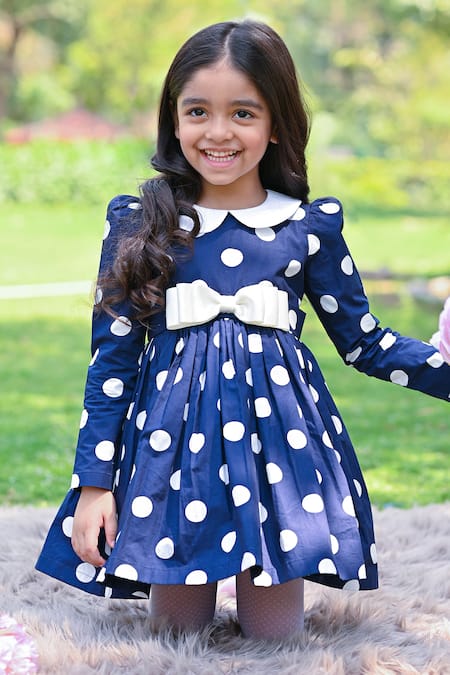 Girls navy polka outlet dot dress