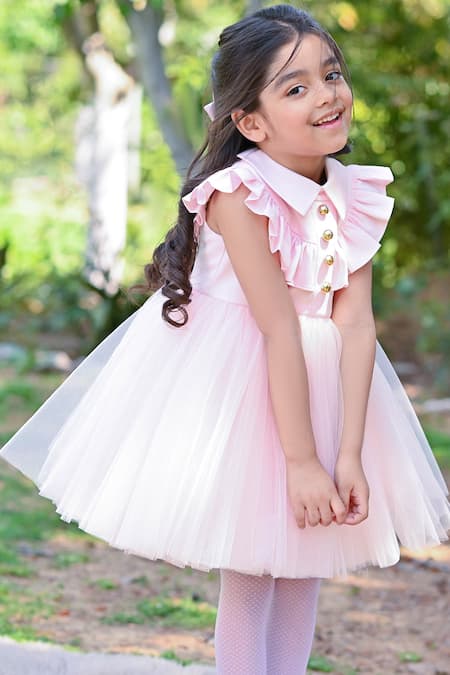 Buy_The Pony & Peony Co._Pink Cotton Blushing Fairy Flared Dress _Online_at_Aza_Fashions