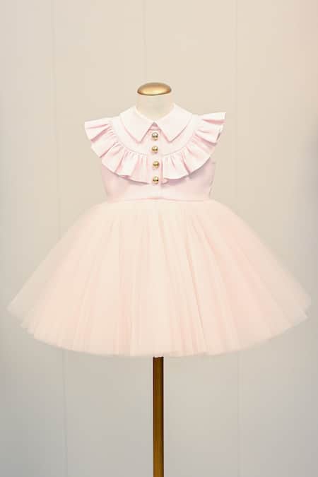 Shop_The Pony & Peony Co._Pink Cotton Blushing Fairy Flared Dress _Online_at_Aza_Fashions