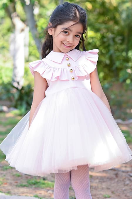 The Pony & Peony Co._Pink Cotton Blushing Fairy Flared Dress _at_Aza_Fashions