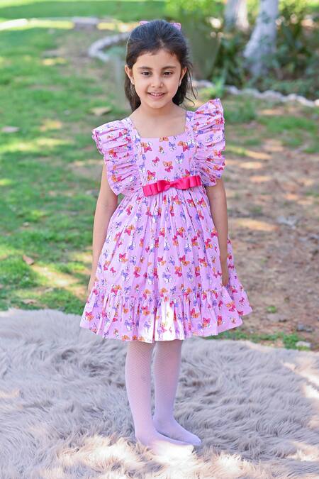 Buy_The Pony & Peony Co._Pink Cotton Spring Wing Butterfly Dress _Online_at_Aza_Fashions