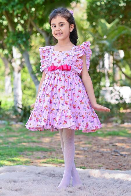 Shop_The Pony & Peony Co._Pink Cotton Spring Wing Butterfly Dress _Online_at_Aza_Fashions