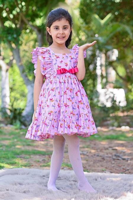 The Pony & Peony Co._Pink Cotton Spring Wing Butterfly Dress _at_Aza_Fashions
