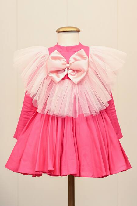 Buy_The Pony & Peony Co._Pink Cotton Blooming Solid Dress _Online_at_Aza_Fashions