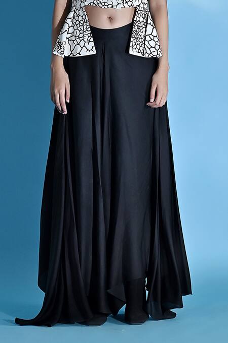 Jyoti Sachdev Iyer White Cotton, Brocade Embroidery Collared Peplum And Skirt Set Online at Aza Fashions Jyoti Sachdev Iyer_White Cotton, Brocade Embroidery Collared Peplum And Skirt Set _Online_at_Aza_Fashions