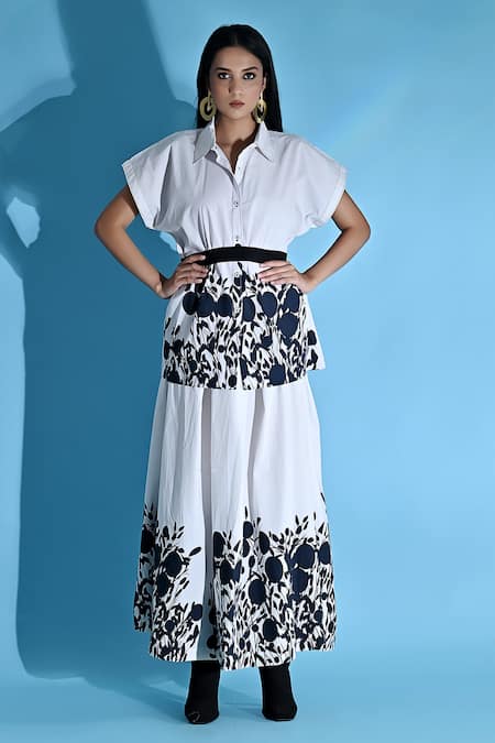 JYOTI SACHDEV IYER Cotton Floral Print Top & Skirt Set 
