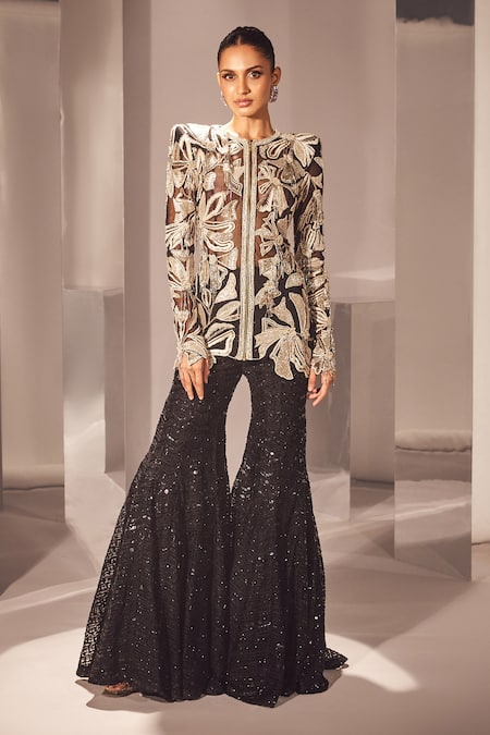 Ritika Mirchandani Kiraz Floral Embroidered Kurta & Sharara Set 