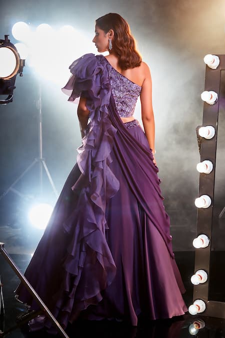 Swati Narula Ranjish Pre-Draped Lehenga Saree With Blouse 