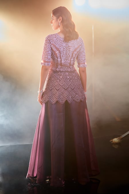 Swati Narula Hand Embroidered Peplum & Pant Set 