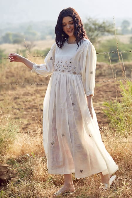 Grey Poppy Cotton Dress #cotton #gowns #dresses #indian  #cottongownsdressesindian Pretty Red … | Gowns dresses, Designer party wear  dresses, Designer dresses indian