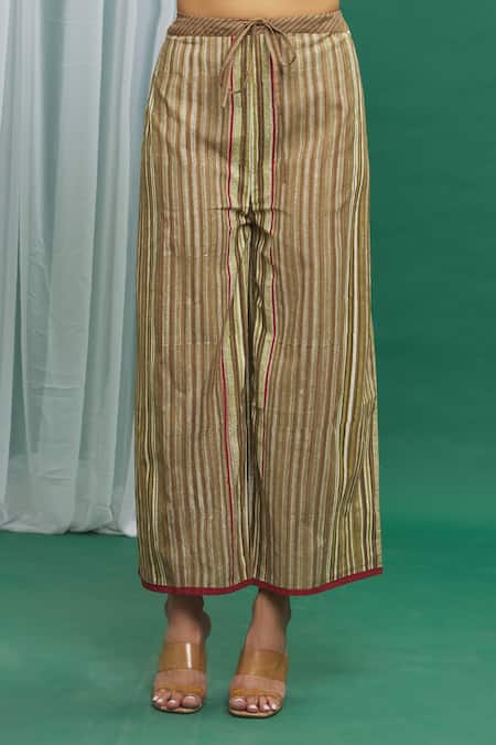 Banana Labs_Multi Color Cotton Embroidery Round Neck Printed Kurta And Palazzo Set _Online_at_Aza_Fashions