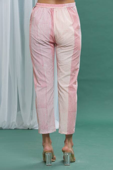 Shop_Banana Labs_Multi Color Cotton Printed Pinstripes Pants_Online_at_Aza_Fashions