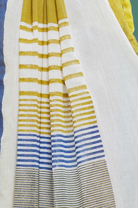 Shop_Banana Labs_Multi Color Cotton Printed Stripes Dupatta_Online_at_Aza_Fashions