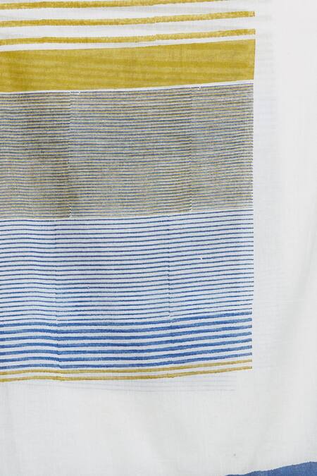 Banana Labs_Multi Color Cotton Printed Stripes Dupatta_at_Aza_Fashions