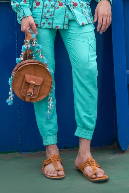 Buy Punit Balana Blue Cotton Solid Jogger Pant Online at Aza Fashions Buy_Punit Balana_Blue Cotton Solid Jogger Pant _Online_at_Aza_Fashions