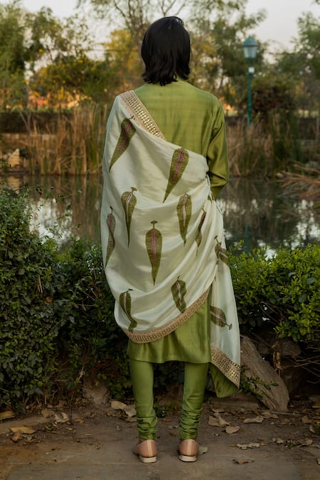 Punit Balana Chanderi Silk Kurta Set With Dushala 