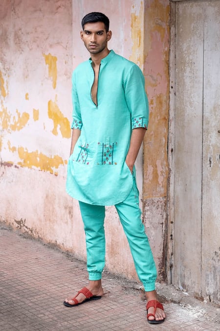 PUNIT BALANA Chanderi Silk Kurta With Joggers 