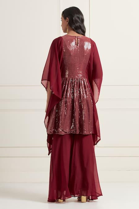 Affroz Embroidered Kaftan & Sharara Set 
