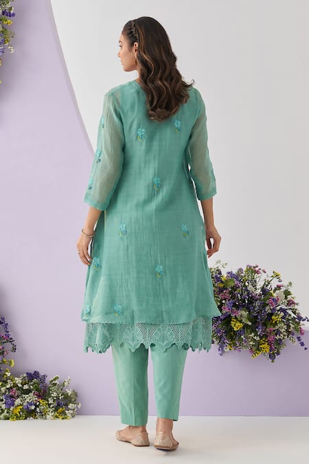 Shipraa Grover Anaya Placement Embroidered Overlay Pant Set 