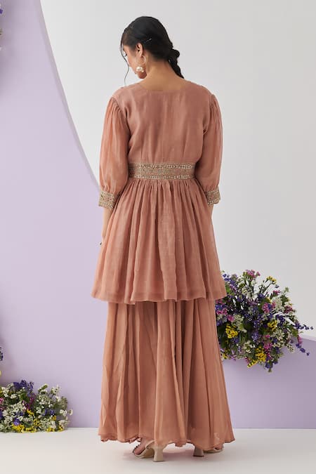 Shipraa Grover Dhara Placket Embroidered Overlay Sharara Set 