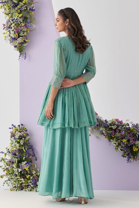 Shipraa Grover Saira Resham Embroidered Overlay Sharara Set 