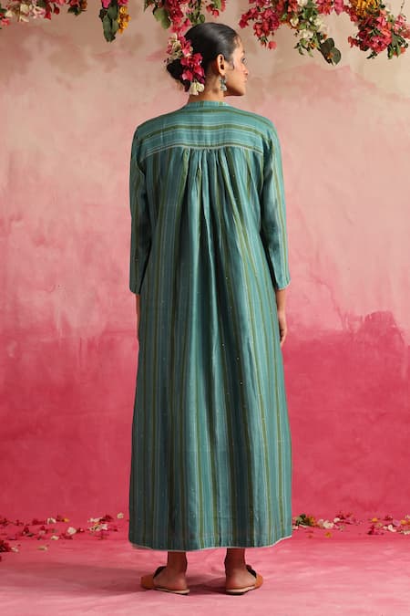 Weaver Story Neelam Chanderi Silk Printed Dress With Jacket 