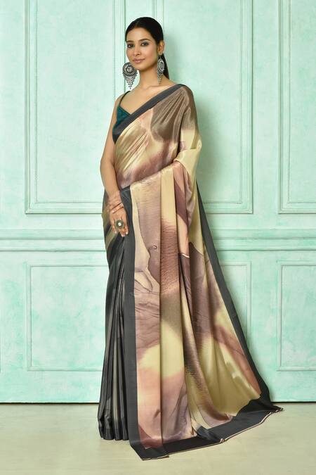 Marble Print Saree,,,,,satin Saree,,,,,indian Sari,,,,,trendy Saree - Etsy