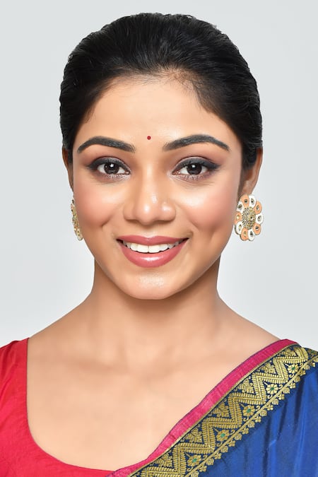 Shop_Khwaab By Sanjana Lakhani_Gold Plated Imitation Diamonds Floral Kundan Stud Earrings_Online_at_Aza_Fashions