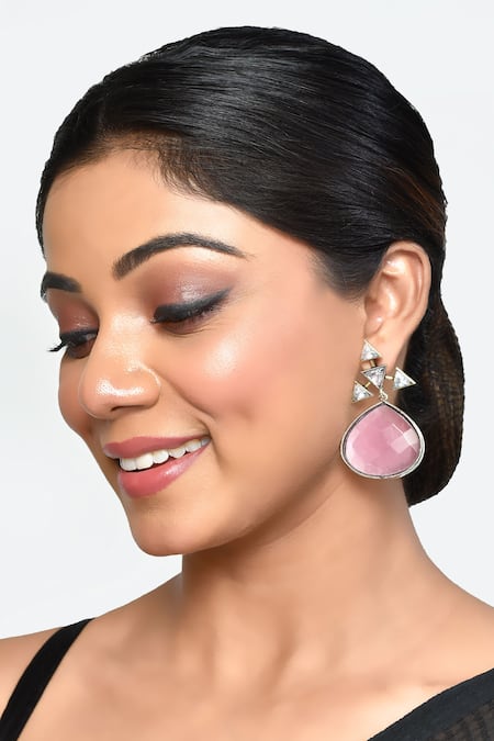 Nayaab by Aleezeh Gold Plated Embellished American Diamond Earrings