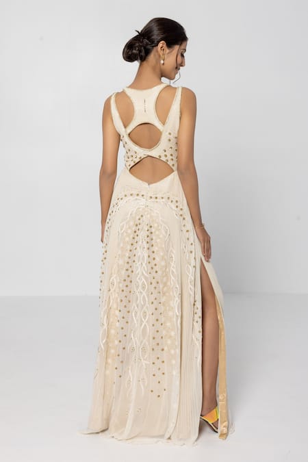 Sartoriale Crystal Wave Embellished Gown 