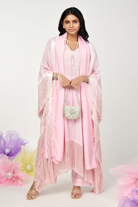 Komal Shah Summer Lacey Embellished Kaftan Set 