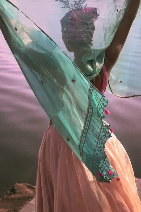 Rajiramniq Embroidered Blouse Lehenga Set 