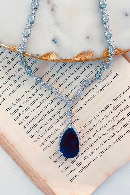 Pear Shaped Sapphire Necklace | LUO
