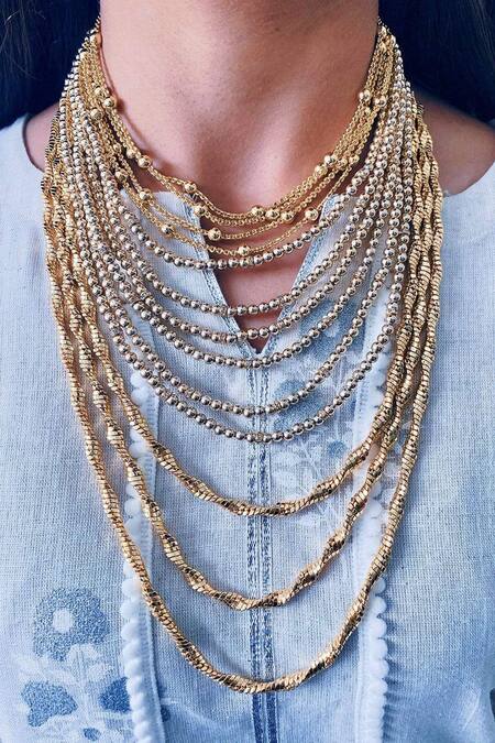 PRERTO Gold Plated Cleopatra Layered Necklace