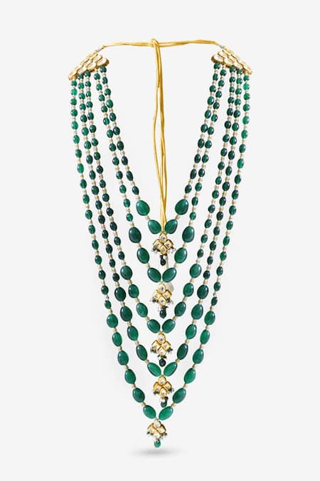 Prerto Ellmeera Bead Embellished Layered Pendant Necklace 