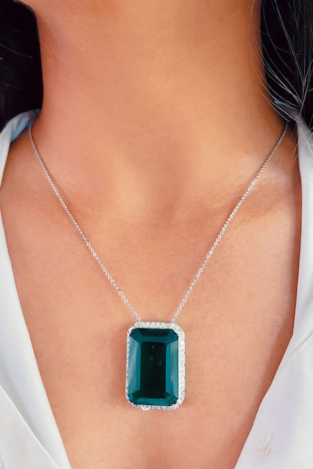 Buy Emerald Necklace, Gold Necklace, Dainty Gold Necklace, Green Stone  Necklace, Emerald Gold Necklace, Dainty Necklace, Gifts for Her Online in  India - Etsy