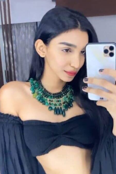 Shop_PRERTO_Green Fiona Bead Embellished Layered Necklace _Online_at_Aza_Fashions