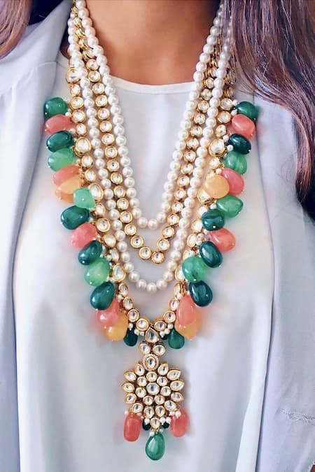 Small Multicolored Stone Beaded Necklace – Serafina