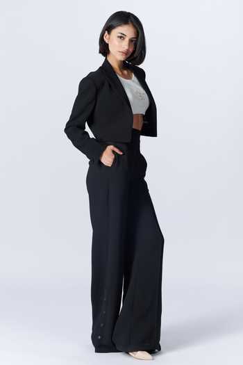 Shop S&N By Shantnu Nikhil Black Crepe Embroidery Collared Placement Patch Crop Jacket Online at Aza Fashions Shop_S&N By Shantnu Nikhil_Black Crepe Embroidery Collared Placement Patch Crop Jacket_Online_at_Aza_Fashions