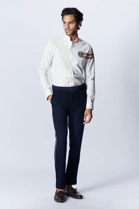 S&N by Shantnu Nikhil Crest Placement Embroidered Shirt 