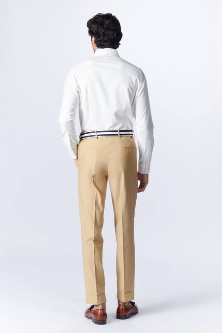 Shop S&N By Shantnu Nikhil Off White Satin Batsman Logo Placement Embroidered Shirt at Aza Fashions Shop_S&N By Shantnu Nikhil_Off White Satin Batsman Logo Placement Embroidered Shirt_at_Aza_Fashions