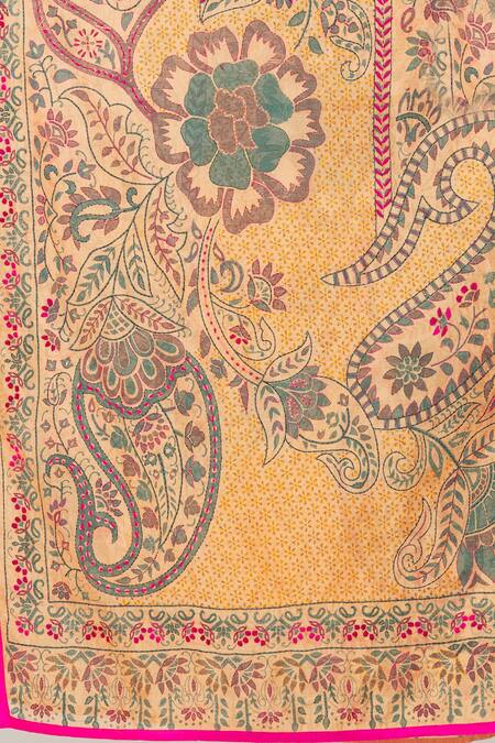 Shop Naintara Bajaj Orange Chanderi Sequins Phulkari Work Dupatta Online at Aza Fashions Shop_Naintara Bajaj_Orange Chanderi Sequins Phulkari Work Dupatta_Online_at_Aza_Fashions