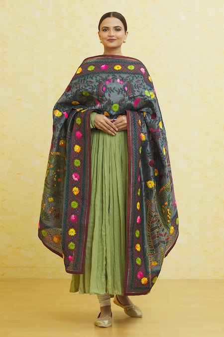 Samyukta Singhania Chanderi Phulkari Work Dupatta 