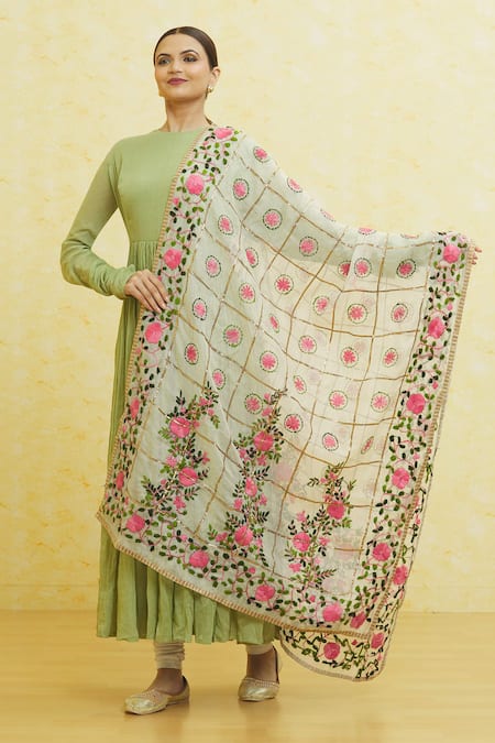 Samyukta Singhania Gota Patti Phulkari Embroidered Dupatta 