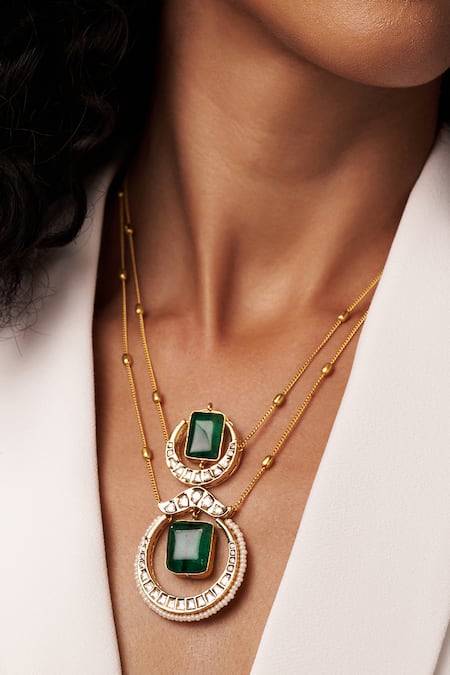 Buy Black Onyx Stone Necklace, Layered Gold Necklace Set, Necklaces for  Women, Dainty Black Onyx Gold Necklace, Double Layer Necklace Online in  India - Etsy