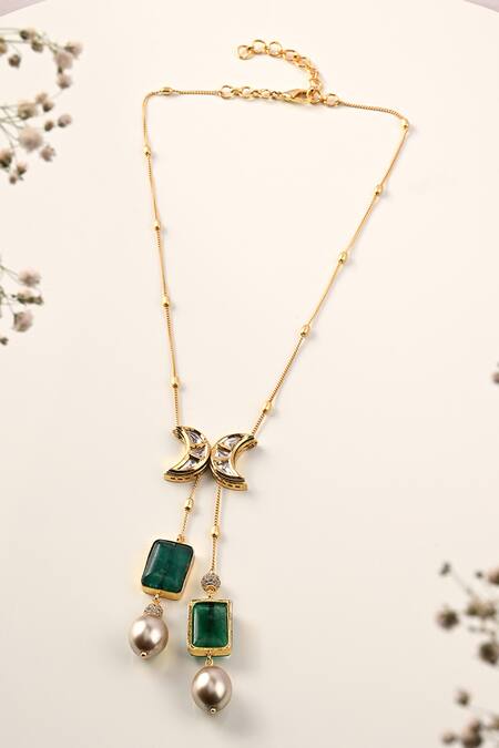 Buy Reflection of You Green Onyx Pendant Necklace Online in India | Zariin
