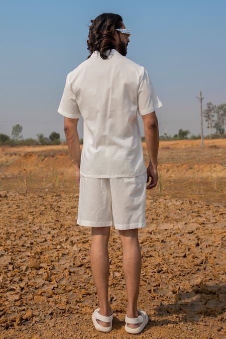 Shop Runit Gupta White Cotton Beads Placed Dragon Fruit Embroidered Shirt at Aza Fashions Shop_Runit Gupta_White Cotton Beads Placed Dragon Fruit Embroidered Shirt _at_Aza_Fashions