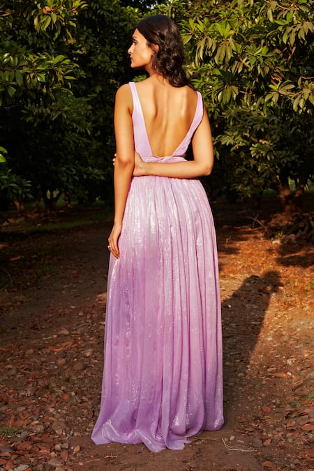 Parshya 3D Placement Floral Embroidered Gown 