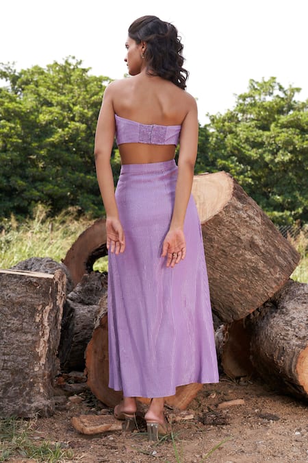 Shop Parshya Purple Viscose Sequins, Beads Floral Motif Ornamented Trench Jacket Skirt Set at Aza Fashions Shop_Parshya_Purple Viscose Sequins, Beads Floral Motif Ornamented Trench Jacket Skirt Set _at_Aza_Fashions