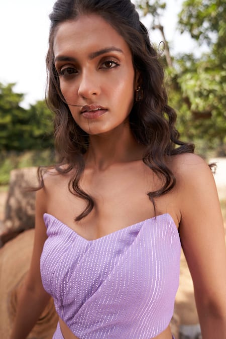 Parshya Purple Viscose Sequins, Beads Floral Motif Ornamented Trench Jacket Skirt Set Online at Aza Fashions Parshya_Purple Viscose Sequins, Beads Floral Motif Ornamented Trench Jacket Skirt Set _Online_at_Aza_Fashions